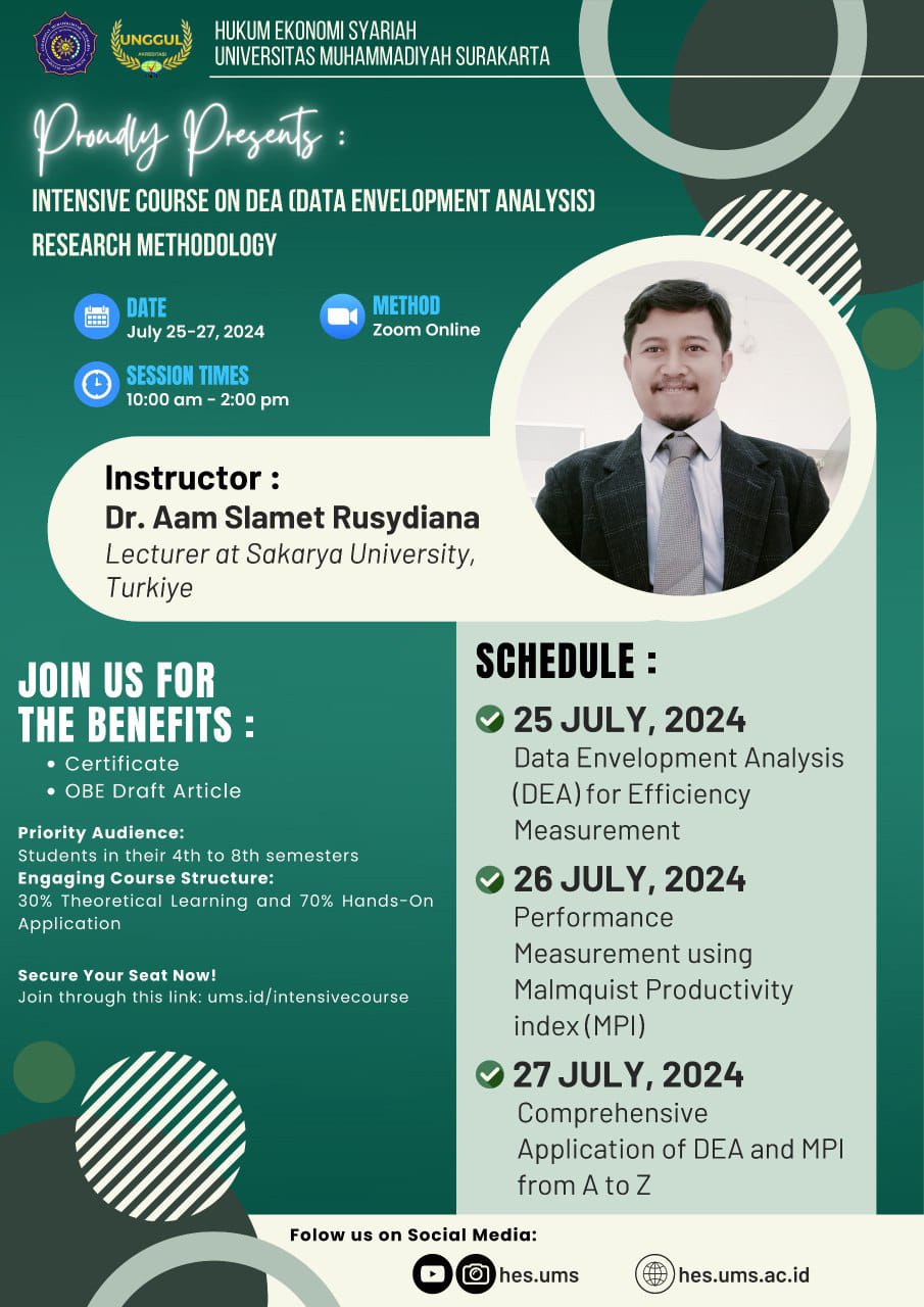 Intensive Course DEA UMS 2024